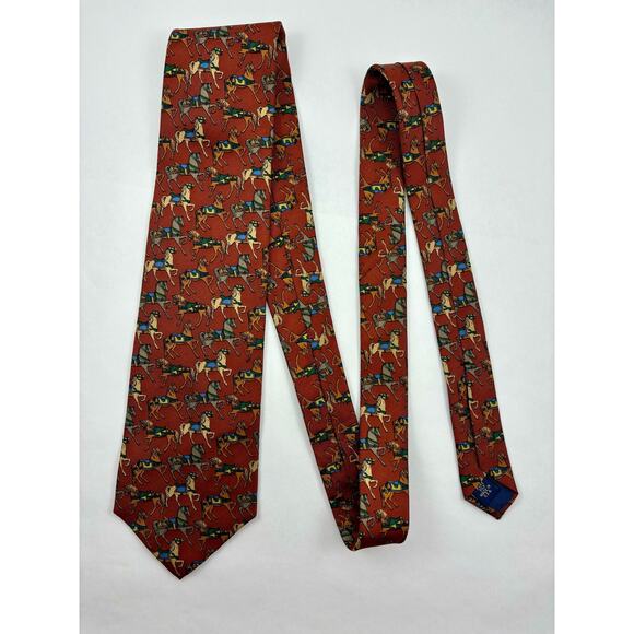 Vintage Huntington Silk Tie Horse Pattern - Picture 2 of 10